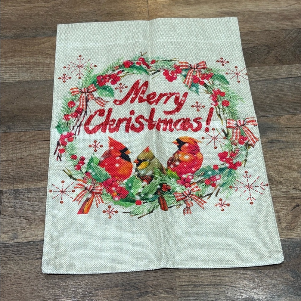 Festive Christmas Cardinals Garden Flag- Double-sided